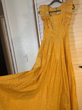 anthropologie nikki pleated maxi dress Anthropologie Nikki Pleated Maxi Sundress Multi Sz L